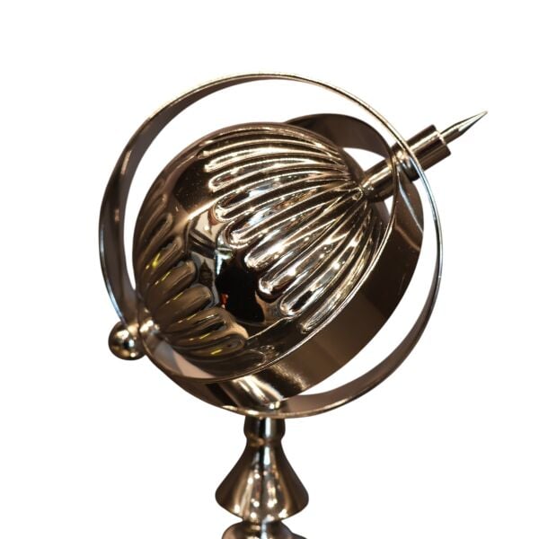 Gümüş Metal Dünya Küre Siyah Kaideli