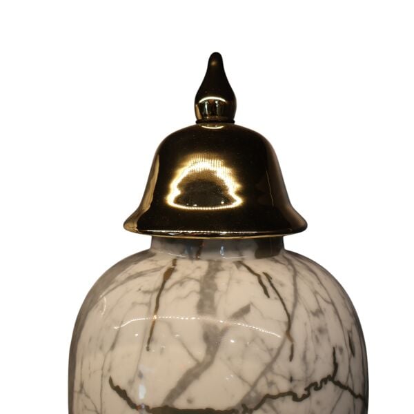 İkili Porselen Küp Beyaz Gri Desenli