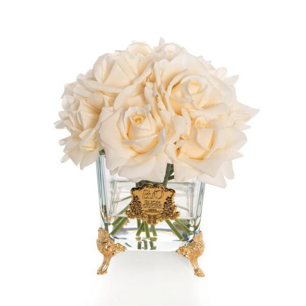 Pirinç Ayaklı Cam Gold 13 Gül Krem Luxury Home Perfume