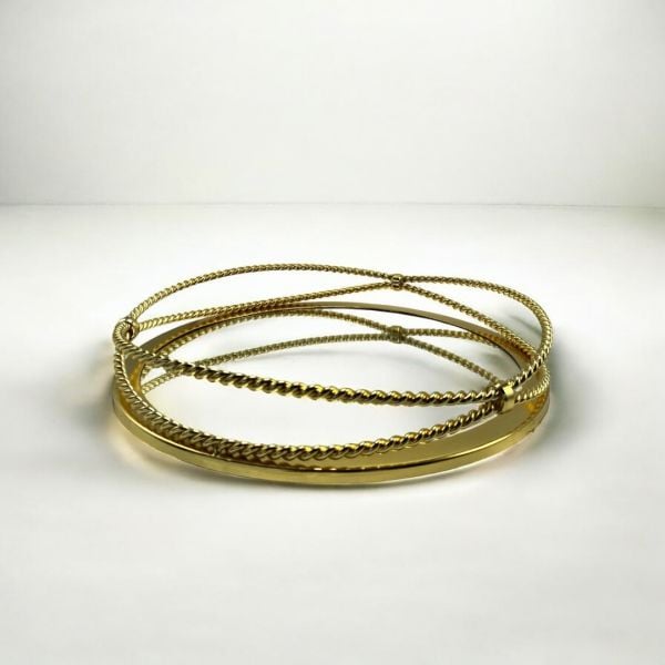 Aynalı Gold Burma Tepsi