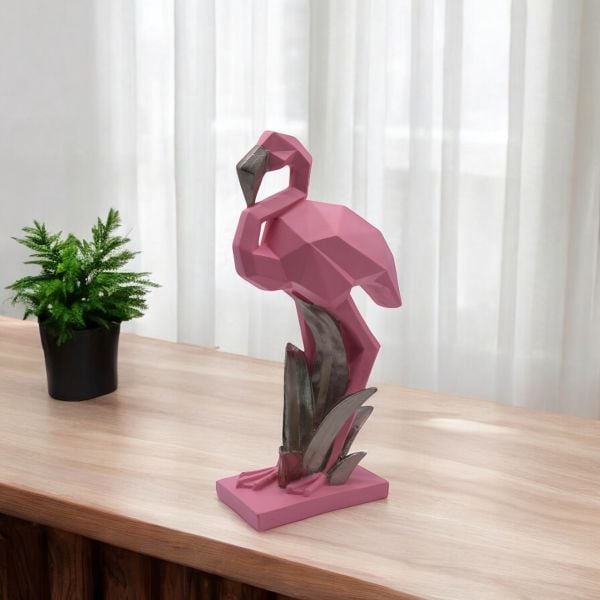Büyük Kubik Flamingo Pembe 35x18 CM