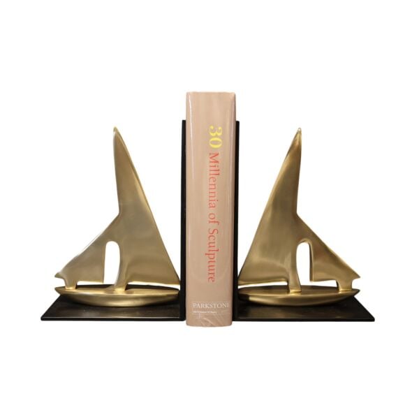 Pirinç Siyah Gemi Model Kitap Tutucu Gold