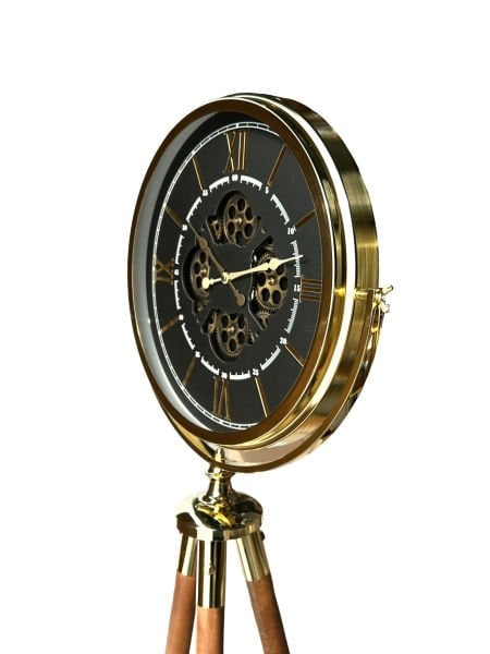Çarklı Tripod Saat Gold