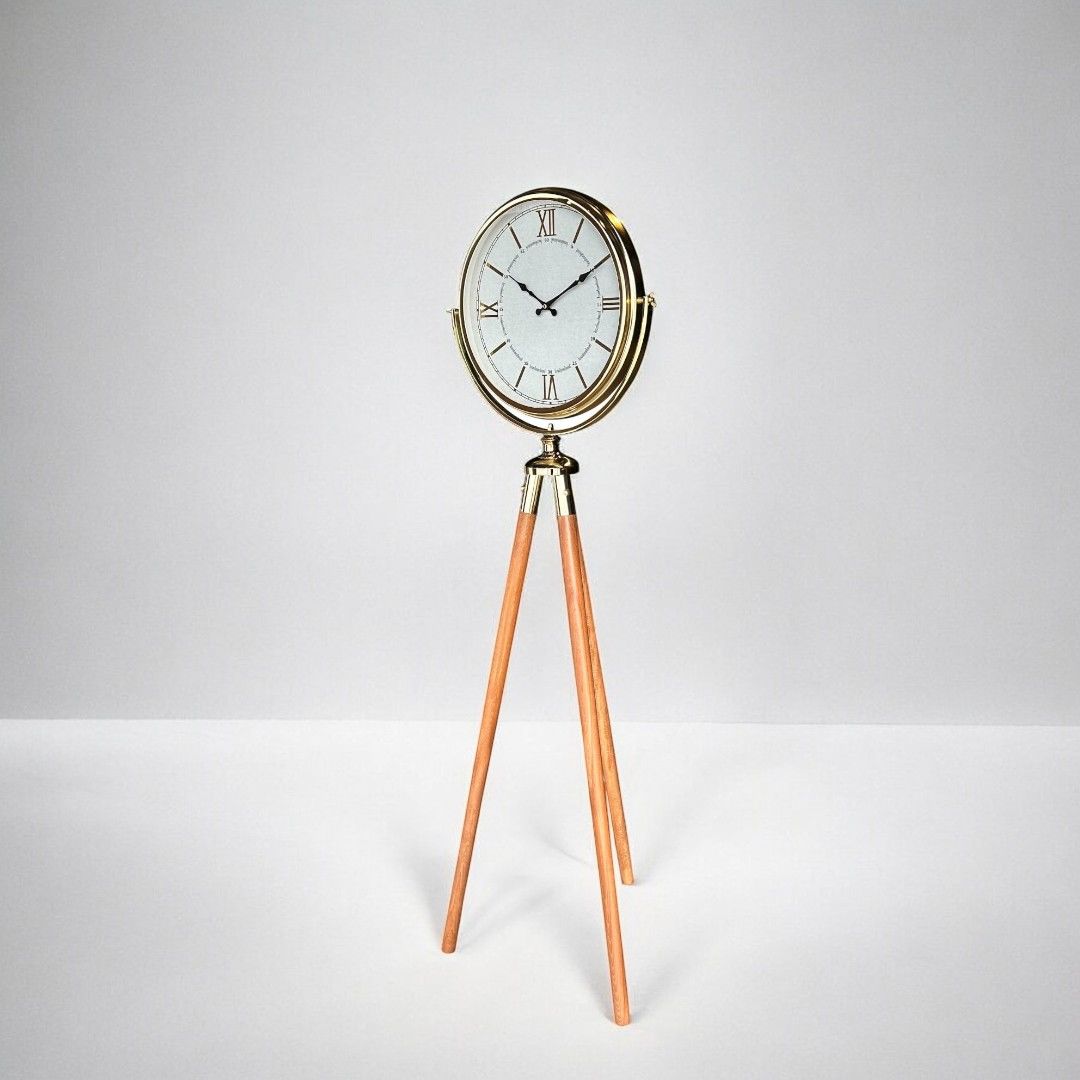 Tripod Saat Beyaz-Gold