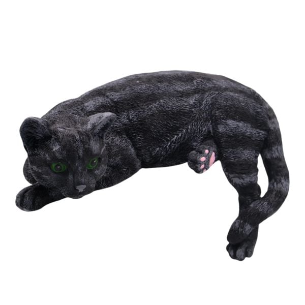Uzanan Kedi Biblo Siyah Gri 32x16 CM