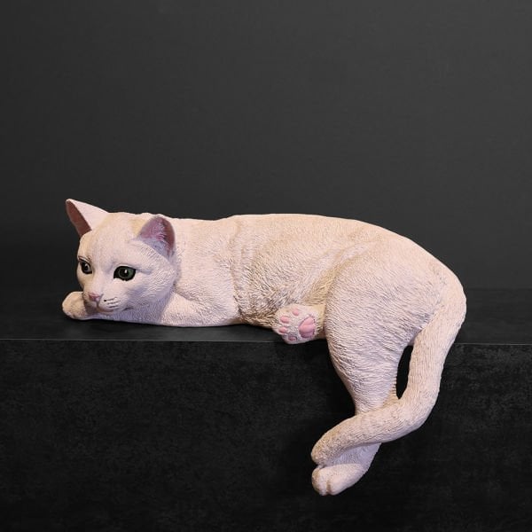 Uzanan Kedi Biblo Beyaz 32x16 CM