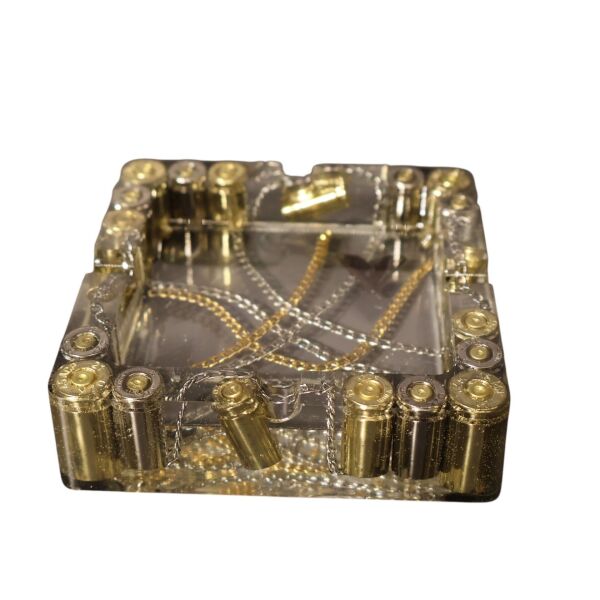 Kare Gümüş Mermi-Zincir Küllük Gold