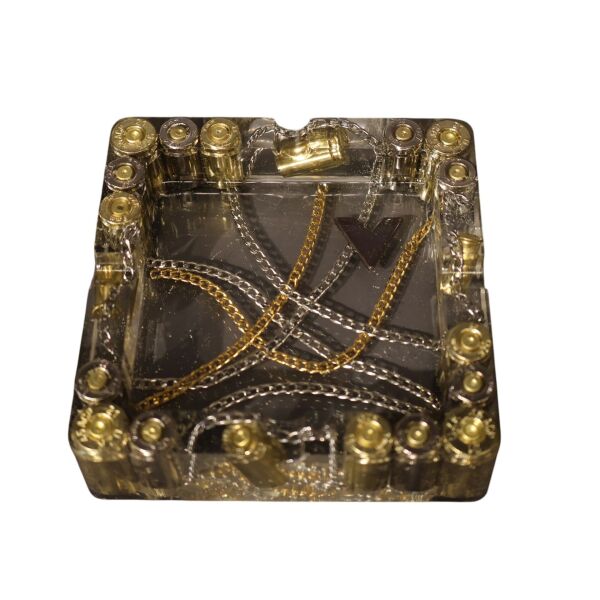 Kare Gümüş Mermi-Zincir Küllük Gold