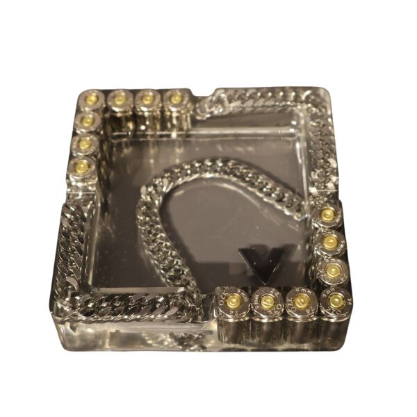 Kare Gümüş Mermi-Zincir Küllük Gümüş