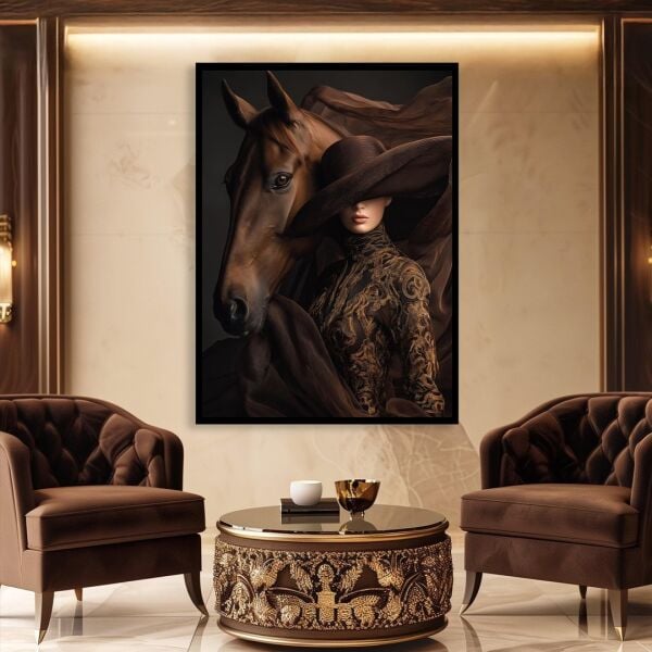 Asalet Kadın ve At Portre Tablo