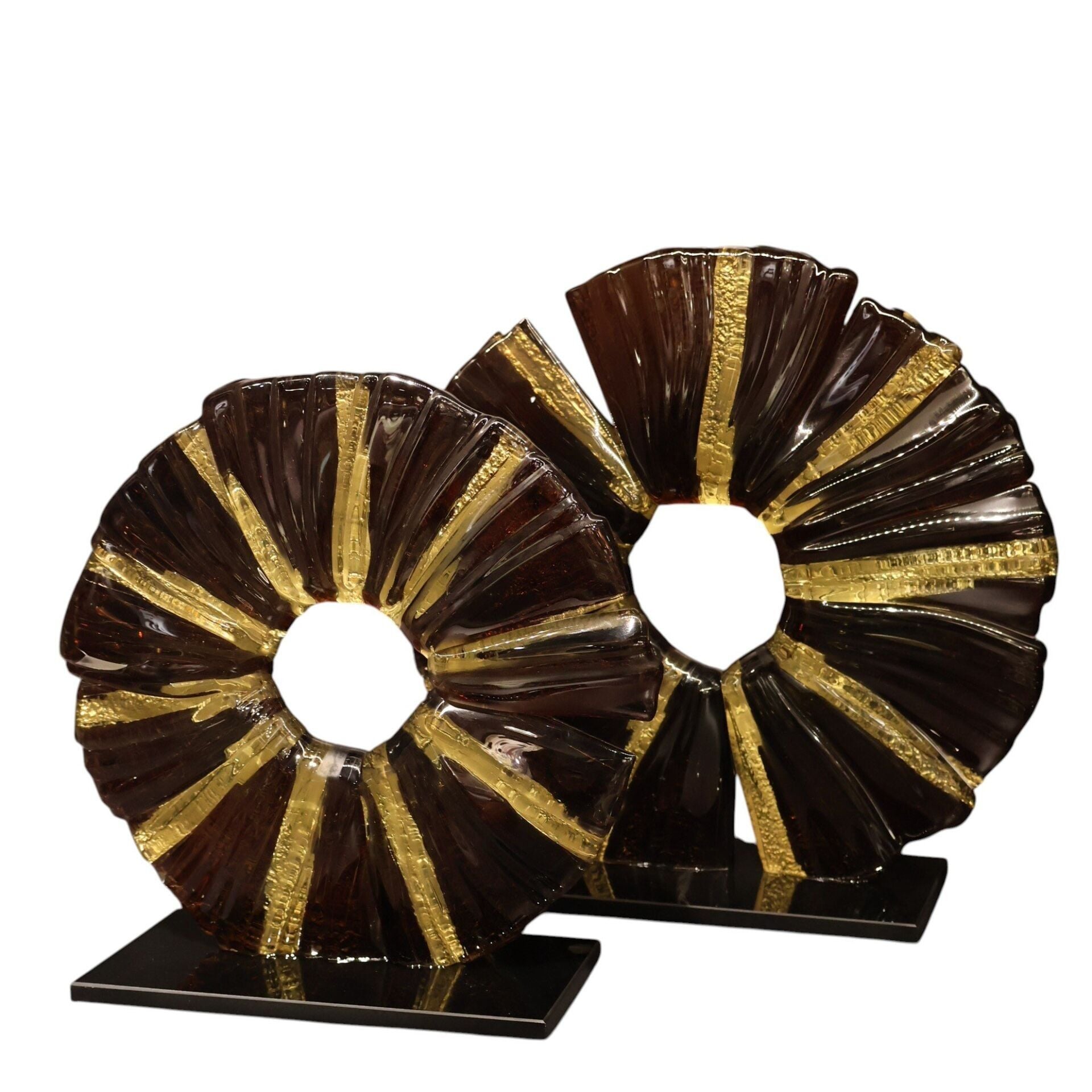 Kahve Gold Şerit Disk İkili