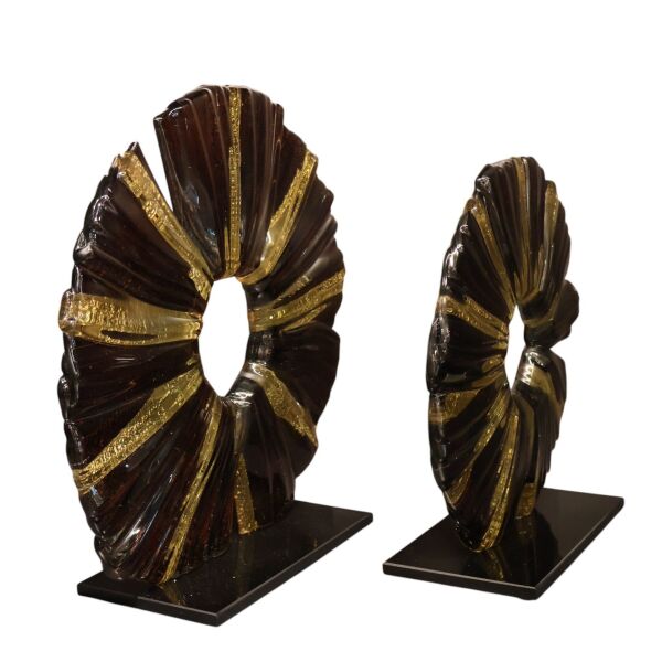 Kahve Gold Şerit Disk İkili