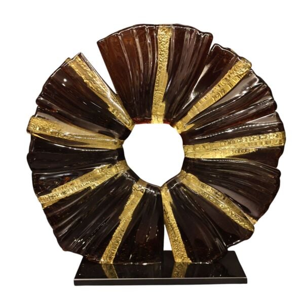 Kahve Gold Şerit Disk İkili