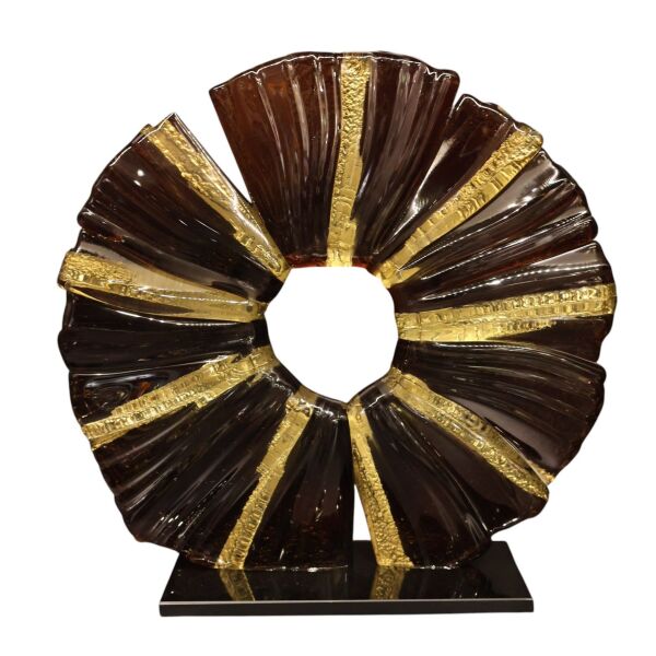 Kahve Gold Şerit Disk İkili