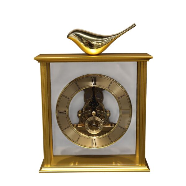 Gold Kuş Detaylı Masa Saati