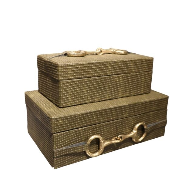 Timsah Derisi Haki Tokalı Deri İklili Kutu Haki