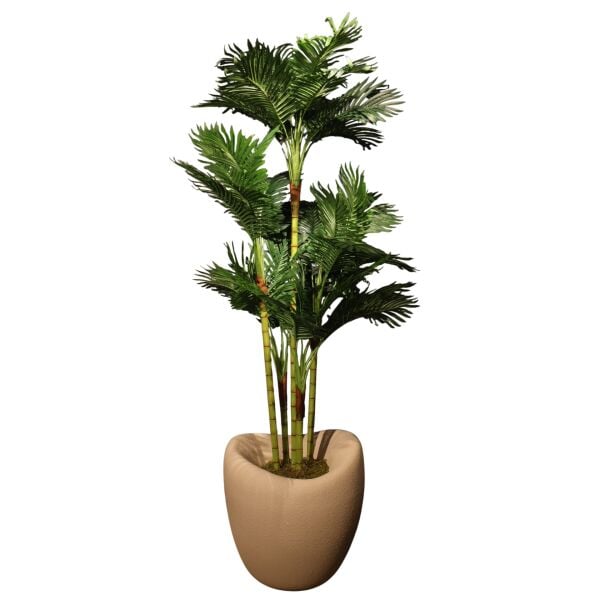 Fiber Vazo Küçük Dinazor Yumurtası Model Bej