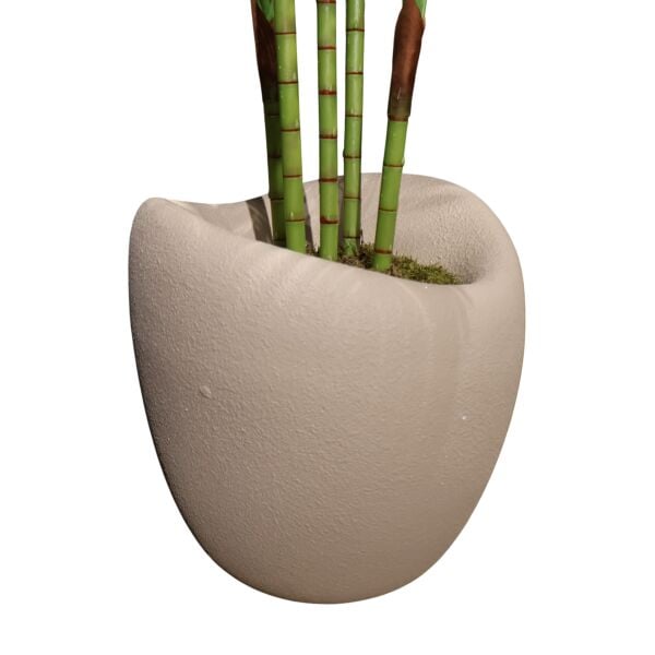 Fiber Vazo Küçük Dinazor Yumurtası Model Bej