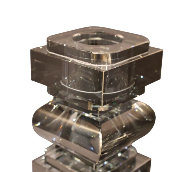 Füme Kristal İkili Mumluk