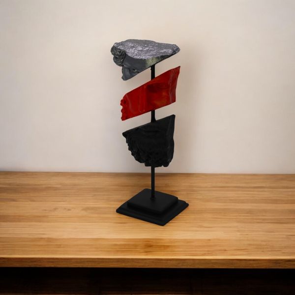 Kaideli Poseidon Gri Kırmızı 43x14 CM