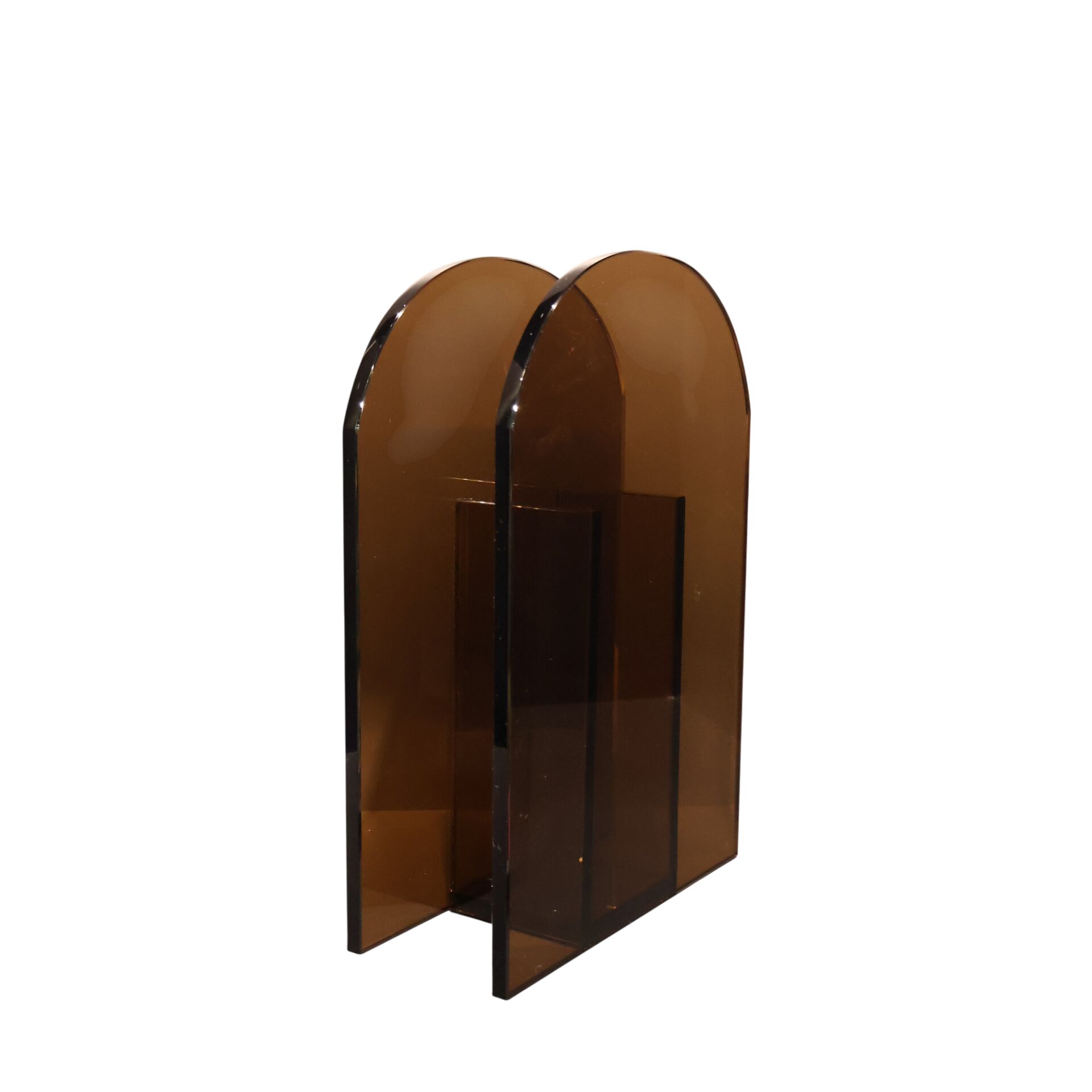 Elips Kahverengi Cam Obje Büyük