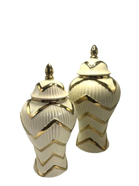 Gold Detaylı İkili Küp Krem