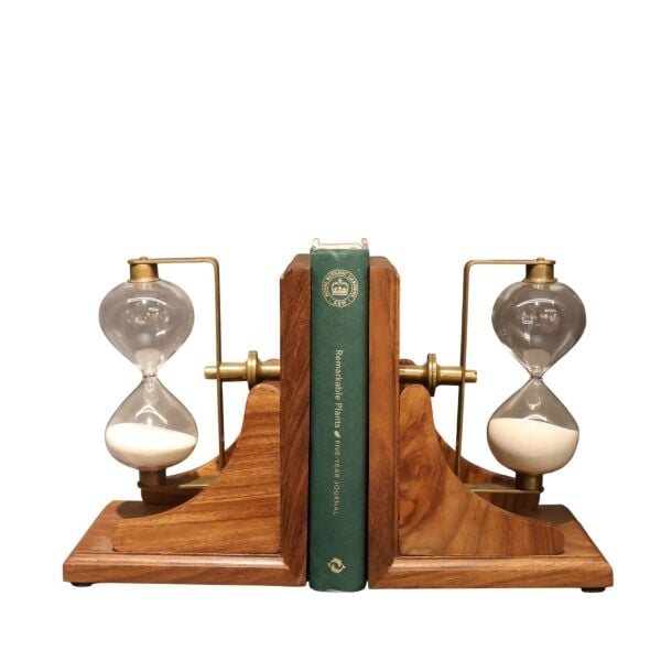 Pirinç Kum Saatli Kitap Tutacağı