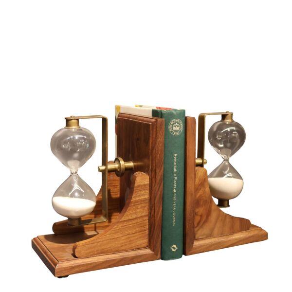 Pirinç Kum Saatli Kitap Tutacağı
