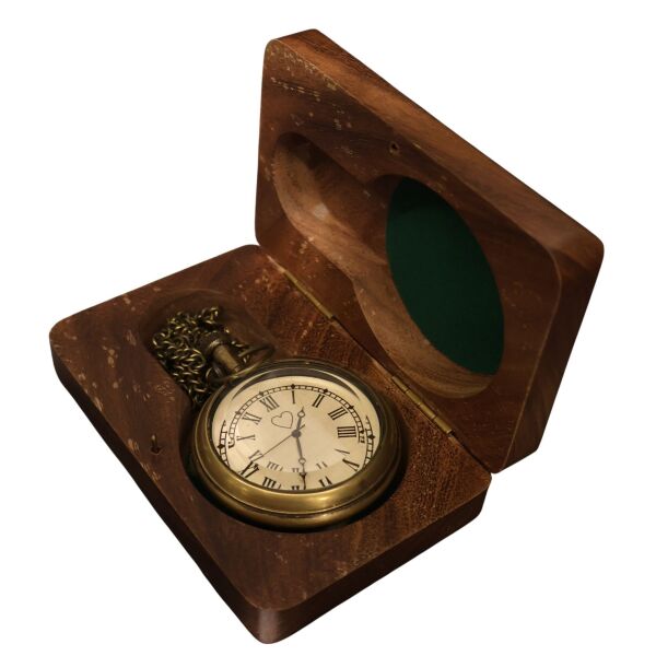 Pirinç Kalp Köstekli Saat