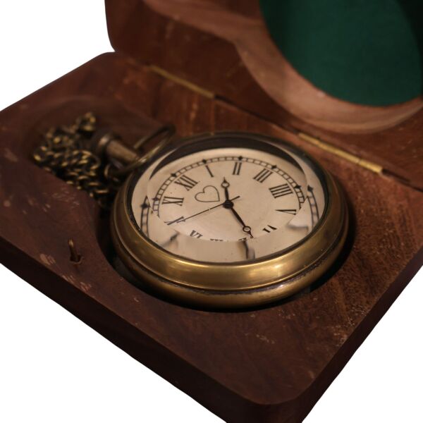 Pirinç Kalp Köstekli Saat