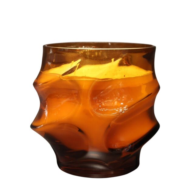 Cam Dalga Desen Mum Amber Büyük