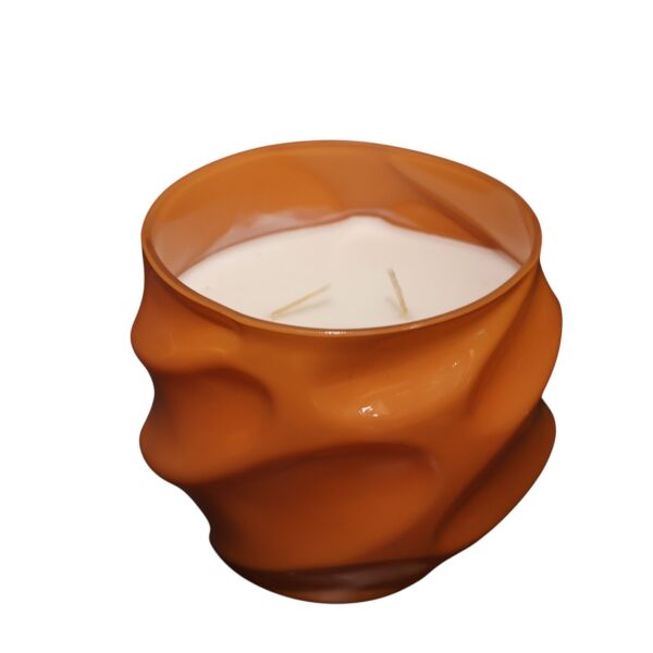 Cam Dalga Desen Mum Amber Büyük