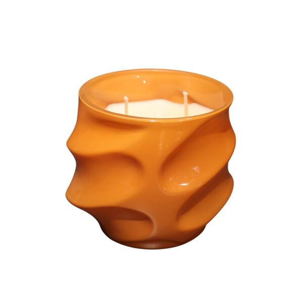 Cam Dalga Desen Mum Amber Küçük