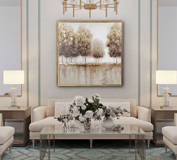 Soyut Ağaçlar Deniz Tablo