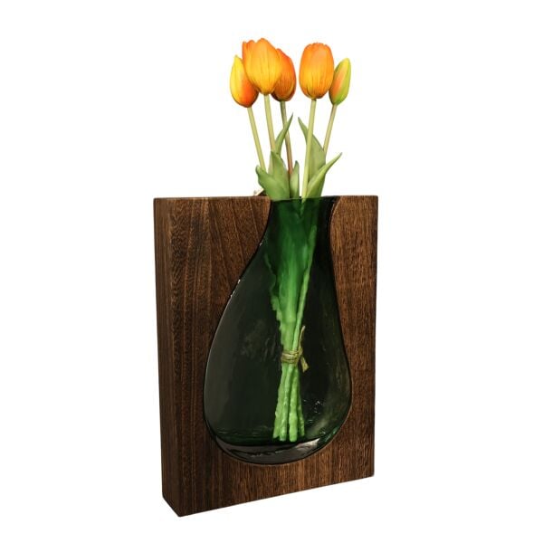 Ağaç İçi Yeşil Vazo Büyük