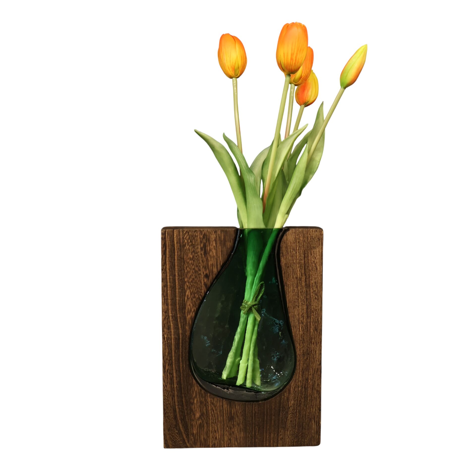 Ağaç İçi Yeşil Vazo Küçük