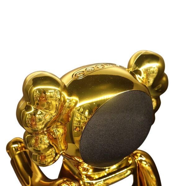 Siyah Kaws Bear Speaker Gold