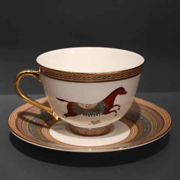 2'Li Çay Fincanı At Desen