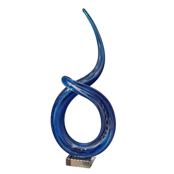 Cam Çeşme Bülbül Desen Obje Mavi