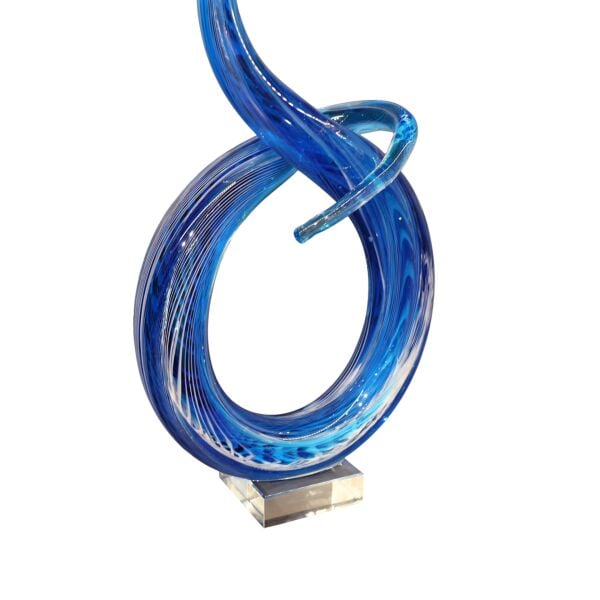 Cam Çeşme Bülbül Desen Obje Mavi