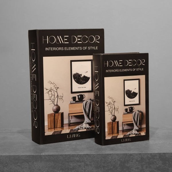 Home Decor İkili Ahşap Kitap Kutu Seti