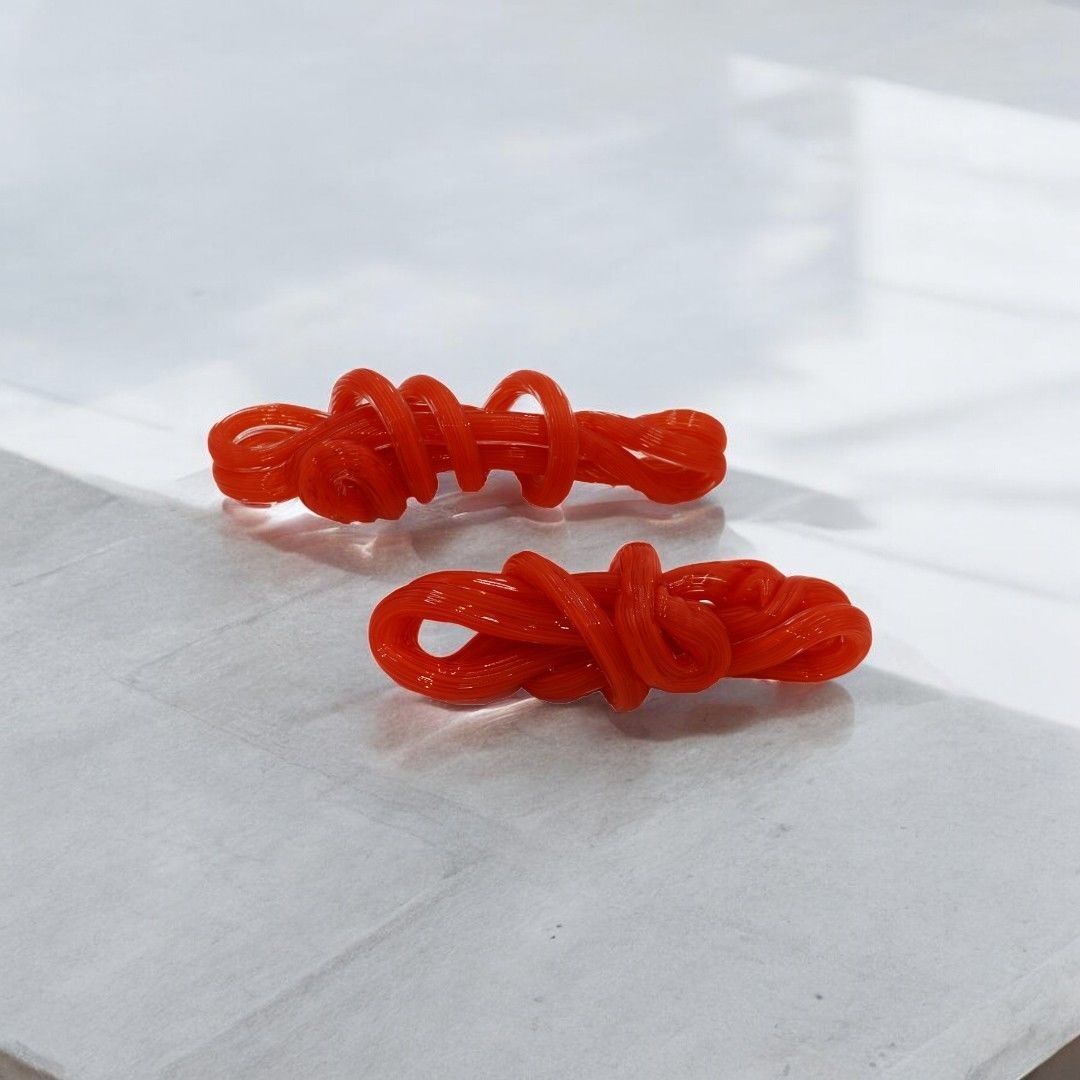 İkili Düğüm Obje Beyaz Turuncu