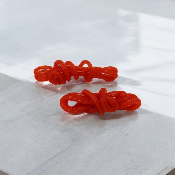 İkili Düğüm Obje Beyaz Turuncu