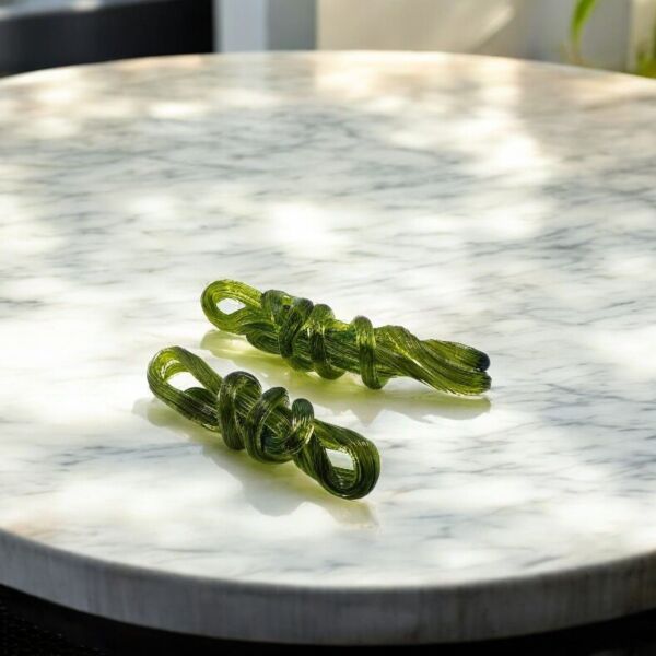 İkili Düğüm Obje Beyaz Yeşil