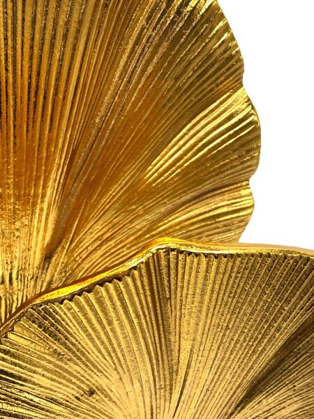 Geniş Yaprak Mermer Ayaklı İkili Aksesuar Gold