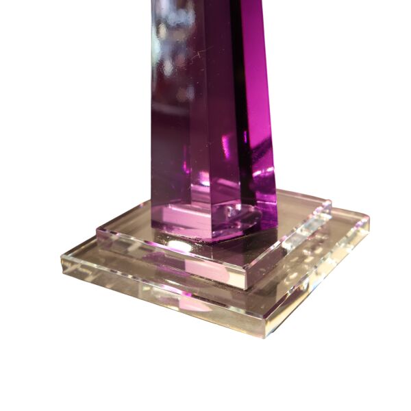 Mini Kristal Şamdan İkili Yeşil Mor