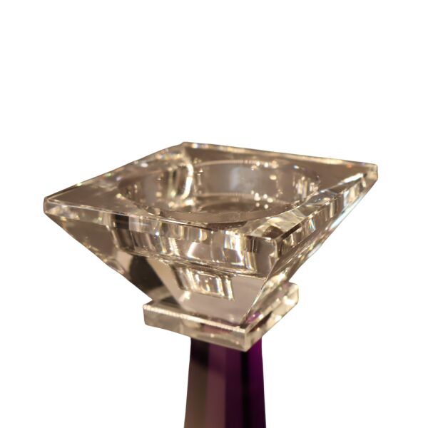 Mini Kristal Şamdan İkili Yeşil Mor