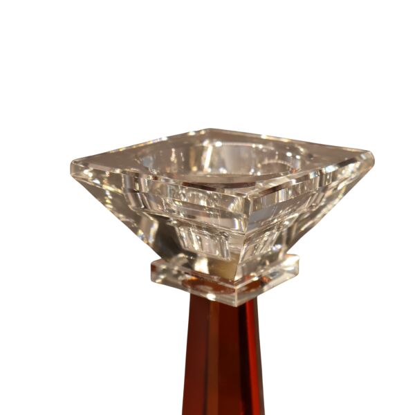 Mini Kristal Şamdan İkili Yeşil Turuncu