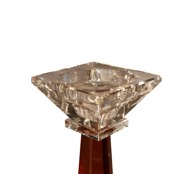 Mini Kristal Şamdan İkili Yeşil Turuncu