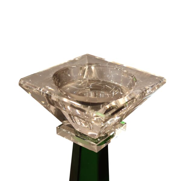 Mini Kristal Şamdan İkili Yeşil Yeşil